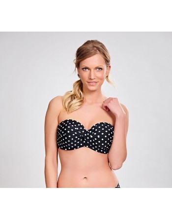 panache swim anya spot voorgevormde bandeau bikini beha black&white