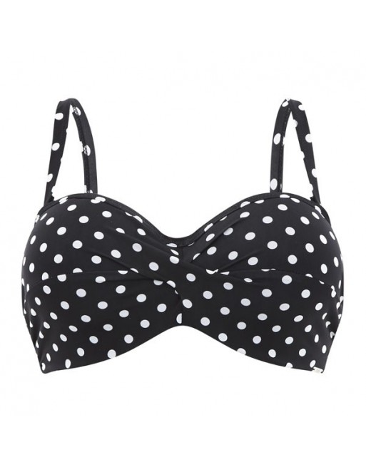 Panache Swim Anya Spot Bandeau Strapless Bikini Beha Grote Cupmaten D Tot I / T. EU65 Tot 90 - Black&White - SW1013