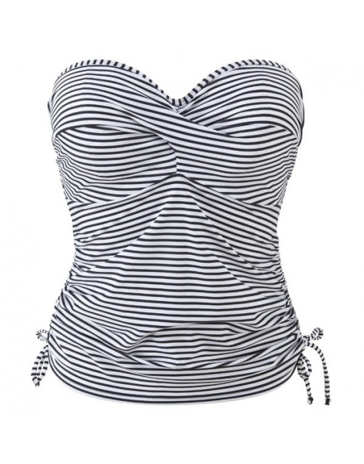 Panache Swim Anya Stripe Tankini Grote Cupmaten D Tot I / T. EU65 à 90 - Black&White - SW0891