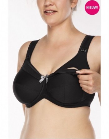 Ulla Dessous Lilly Soutien-Gorge Allaitement Grandes Tailles De Bonnets G à L / T. EU70 à 110 - Noir - 6124