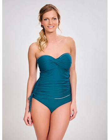 Panache Swim Anya Voyage Tankini Grandes Tailles De Bonnet - Lagoon /Blanc - SW1041