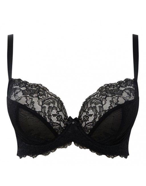 Panache Ana Soutien-Gorge Plongeant Grandes Tailles De Bonnets D à M / T. EU60 à 85 - Noir - 9396