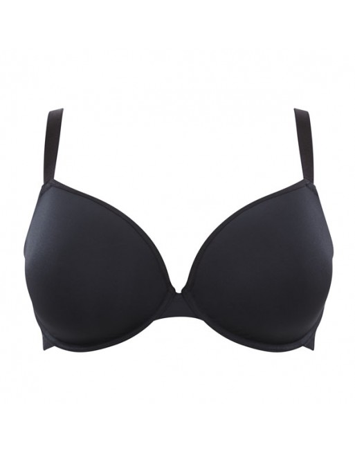 Panache Porcelain Élan Soutien-Gorge Moulé Plongeant Grandes Tailles De Bonnets D à H / T. EU60 à 85 - Noir - 7327