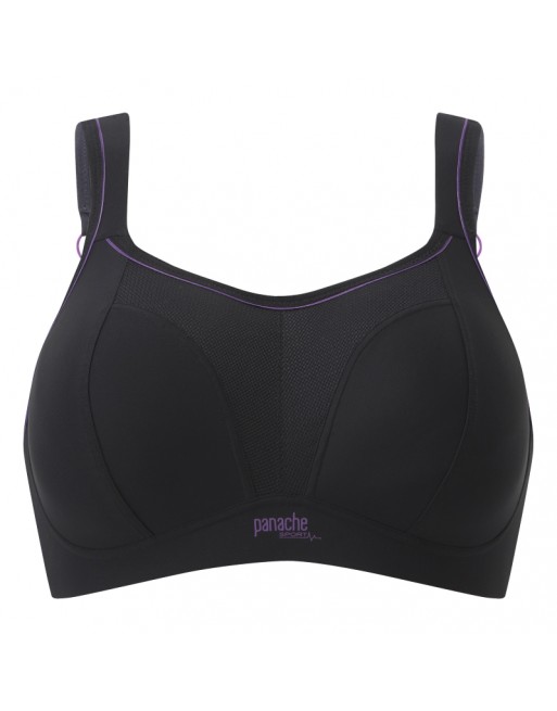 Panache Soutien-Gorge Sport Sans Armatures Petites Et Grandes Tailles De Bonnets B à M / T. EU60 à 90 - Noir - 7341