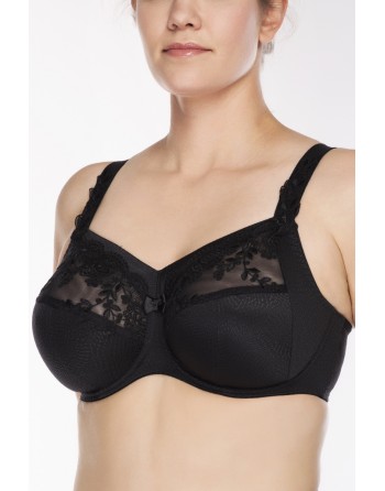 Ulla Dessous Ella Soutien-Gorge Emboitant Petites Et Grandes Tailles 75-120 Bonnet D à H - Noir - 3625