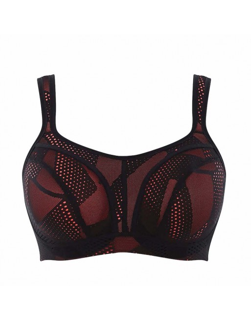 Panache Soutien-Gorge Sport + Armatures Petites Et Grandes Tailles De Bonnet B à M / T. EU60 à 90 - Black/Coral - 5021C