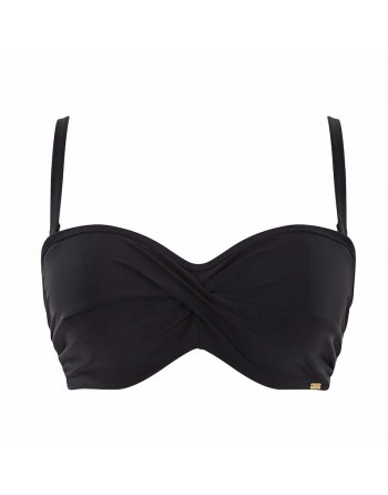 Panache Swim Anya Riva Haut De Bikini Bandeau Torsade Grandes Tailles De Bonnets D à K / T. EU65 à 85 - Noir - SW1303