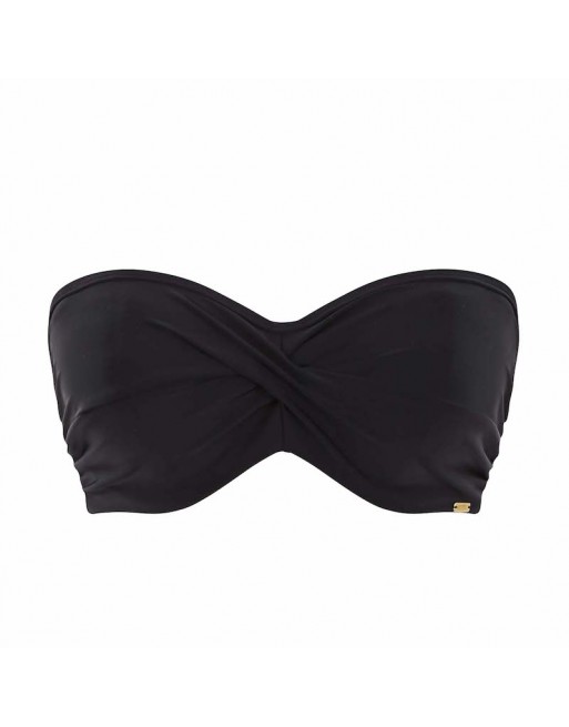 Panache Swim Anya Riva Haut De Bikini Bandeau Torsadé Grandes Tailles De Bonnets D à K / T. EU65 à 85 - Noir - SW1303