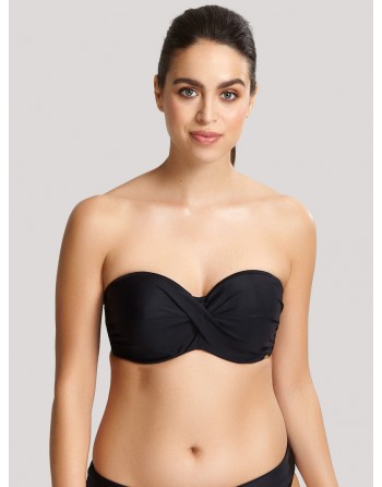 Panache Swim Anya Riva Haut De Bikini Bandeau Torsade Petites Et Grandes Tailles EU65-85 Bonnet D à K - Noir - SW1303