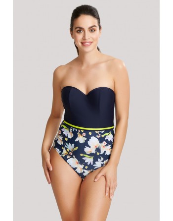 Panache Swim Florentine Maillot De Bain Bandeau / Multipositions Grandes Tailles De Bonnet - Navy Floral - SW1058