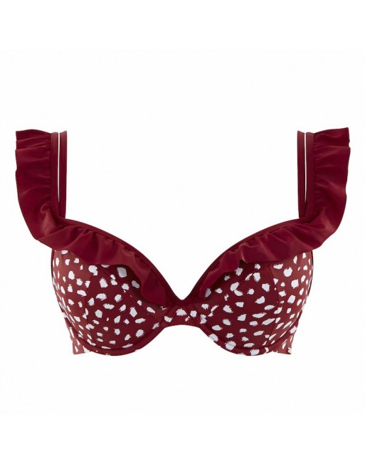 Panache Swim Mila Haut De Bikini Plongeant Grandes Tailles De Bonnets - Brick Red - SW1344