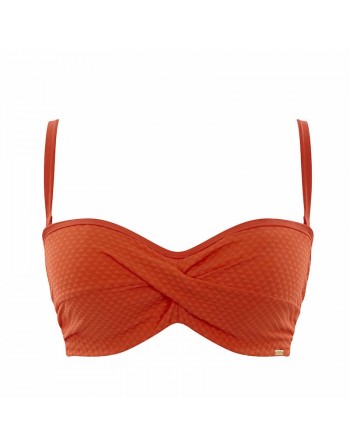 Panache Swim Echo Twist Bandeau Bikini Beha Grote Cupmaten D - K / T. 65-85 - Orange - SW1323