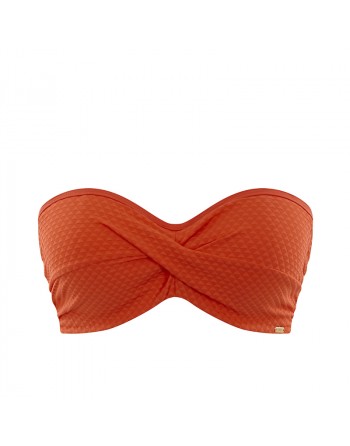 Panache Swim Echo Twist Bandeau Bikini Beha Grote Cupmaten D Tot K / T. EU65 Tot 85 - Orange - SW1323