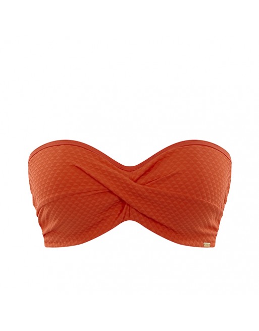 Panache Swim Echo Twist Bandeau Bikini Beha Grote Cupmaten D Tot K / T. EU65 Tot 85 - Orange - SW1323