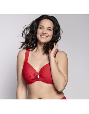 Ulla Dessous Saint-Tropez Haut De Bikini Emboitant Petites Et Grandes Tailles EU70-110 Bonnet B à K - Rouge - 9122