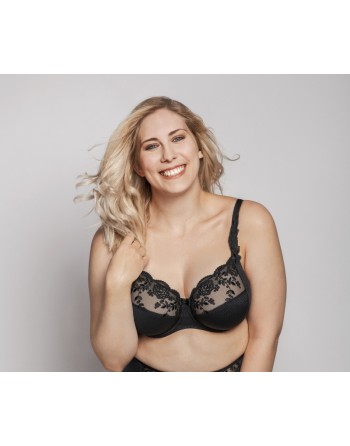 ulla dessous ella soutien-gorge plein buste grandes tailles 75-130 bonnet b-g noir