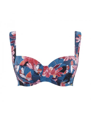 Panache Swim Anya Riva Print Haut de Bikini Emboitant Grandes Tailles De Bonnets D à O / T. EU65 à 85 - Blue Floral -  SW1405