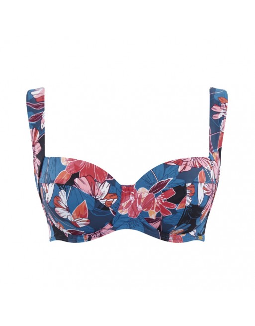 Panache Swim Anya Riva Print Haut de Bikini Emboitant Grandes Tailles De Bonnets D à O / T. EU65 à 85 - Blue Floral -  SW1405