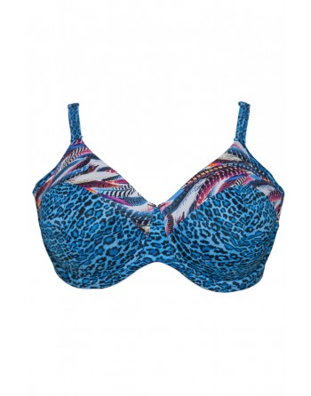 Plaisir Remix Gewatteerde Bikini Beha Grote Maten EU 90 Tot 100 Cup C Tot G - Blue - T0050