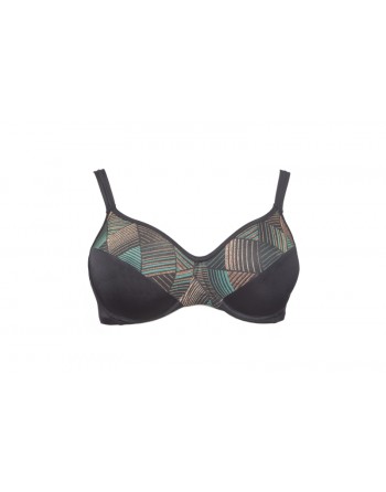 Plaisir Harlequin Volle Cup Bikini Beha Grote Maten EU 90 Tot 105 Cup C Tot H - Black/Green Lurex - T0023