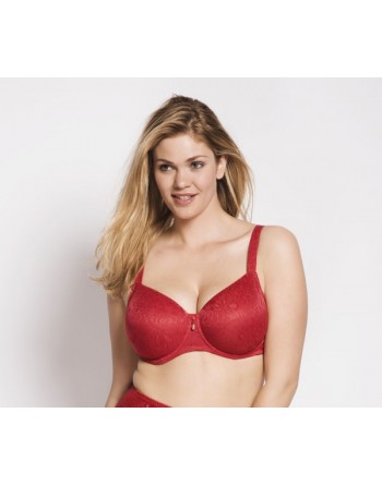 Ulla Dessous Alice Soutien-Gorge Emboitant Petites - Grandes Tailles De Bonnet B - G / T. 70-110 - Rouge - 3823