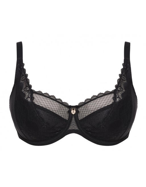 Ulla Dessous Exclusive Line Beha Met Schuimvulling Grote Cupmaten - Zwart - 8429