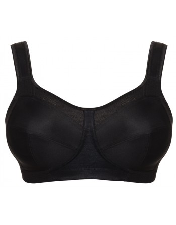 Ulla Dessous Kate Soutien-Gorge Sport + Armatures Grandes Tailles De Bonnets D à L / T. EU70 à 130 - Noir - 6024