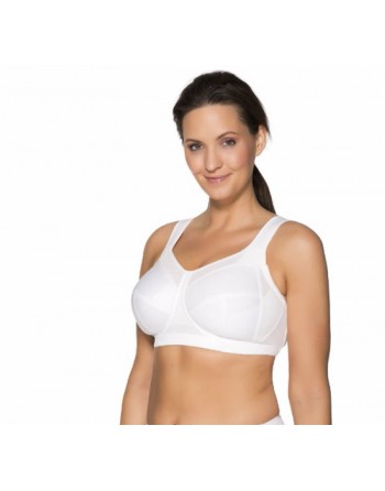 Ulla Dessous Kate Soutien-Gorge Sport Sans Armature Petites Et Grandes Tailles 70-130 Bonnet D à L - Blanc - 6028