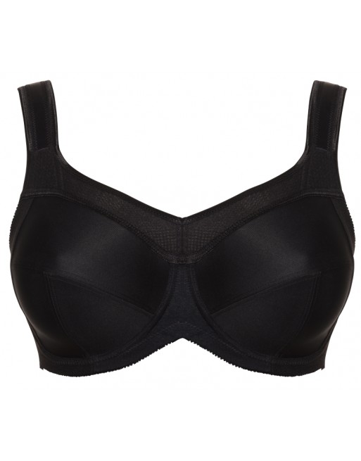 Ulla Dessous Kate Sport BH Zonder Beugel Grote Cupmaten D Tot N / T. EU70 tot 130 - Zwart - 6028