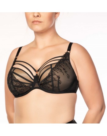 ulla dessous exclusive line beha met schuimvulling grote maten en grote cupmaten d-i / t.70-100 zwart