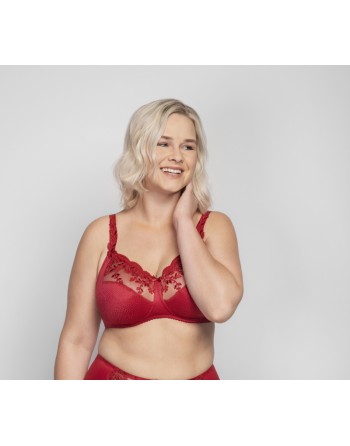 Ulla Dessous Ella BH Zonder Beugel Kleine En Grote Maten EU75 Tot 120 Cup D Tot L - Rood - 3628