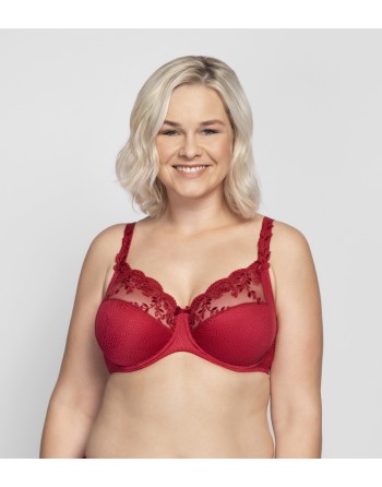 Ulla Dessous Ella Soutien-Gorge Emboitant Petites Et Grandes Tailles 75-130 Bonnet B à G - Rouge - 3623