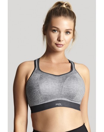 Panache Sport BH Zonder Beugel Kleine En Grote Maten B Tot M - Charcoal/Marl - 7341