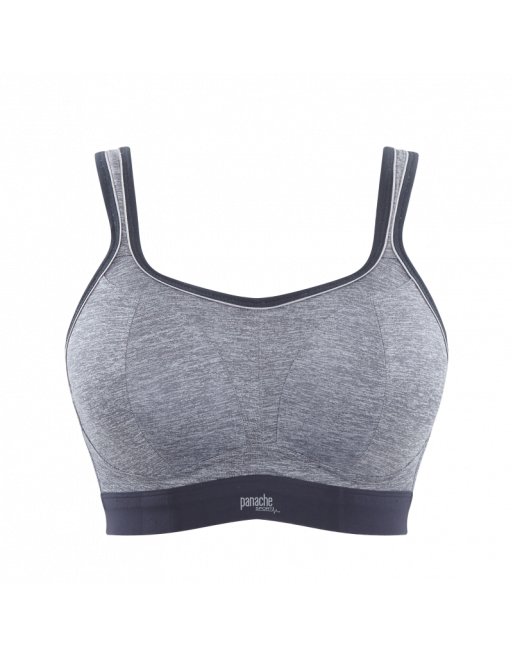 Panache Sport BH Zonder Beugel Kleine En Grote Cupmaten B Tot M / T. EU60 Tot 90 - Charcoal/Marl - 7341