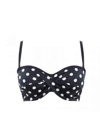 Panache Swim Anya Riva Spot Haut de Bikini Sans Bretelles Petites - Grandes Tailles D - K / T. 65-90 - Navy/Vanilla - SW1453