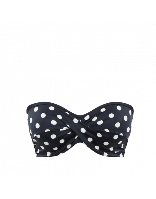 Panache Swim Anya Riva Spot Haut de Bikini Bandeau Grandes Tailles De Bonnets D à K / T. EU65 à 90 - Navy/Vanilla - SW1453