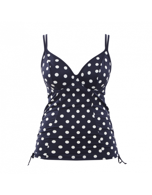 Panache Swim Anya Riva Spot Tankini Grote Cupmaten D tot M / T. EU65 tot 90 - Navy/Vanilla - SW1451