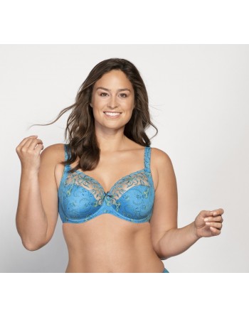 Ulla Dessous Zoë Soutien-Gorge Emboitant Petites Et Grandes Tailles 70-120 Bonnet B à G - Aqua - 4123