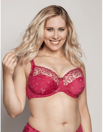 Ulla Dessous Zoë Soutien-Gorge Emboitant Petites Et Grandes Tailles 70-120 Bonnet B à G - Framboise - 4123