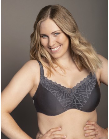 Ulla Dessous Mara Essence Bralette BH Kleine En Grote Maten 70-100 Cup D Tot L - Antraciet - 4224