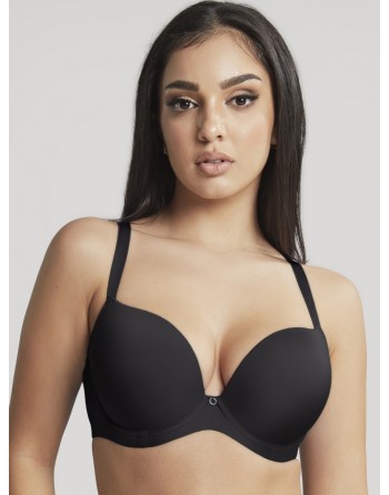 Cleo by Panache Faith Soutien-Gorge Plongeant Rembourré Petites Et Grandes Tailles EU60 Tot 85 Bonnet D à K - Noir - 10666