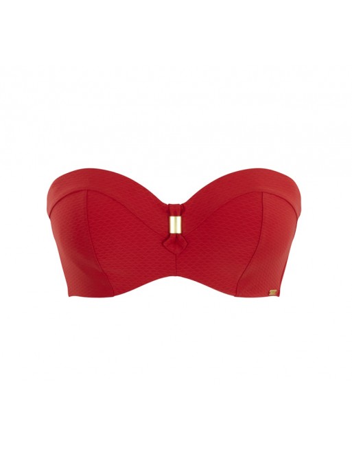 Panache Swim Marianna Voorgevormde Bandeau Bikini BH Grote Cupmaten D Tot K / T. EU65 tot 85 - Crimson - SW1593