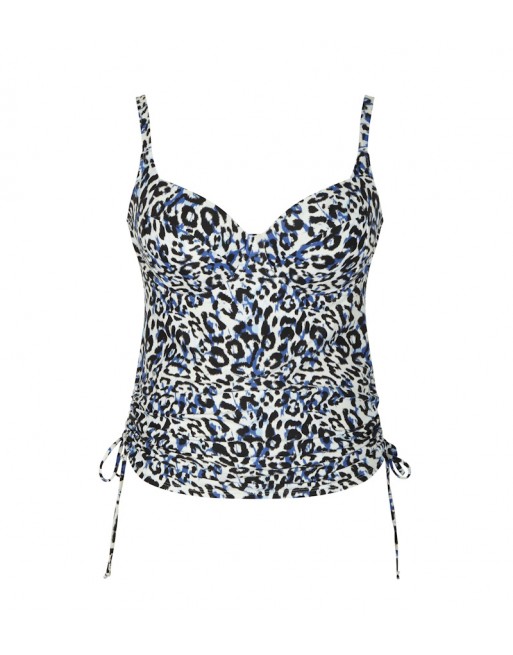 Panache Swim Serengeti Tankini Balconnet Grandes Tailles De Bonnets D à M / T. EU65 à 85 - Blue Animal - SW1651