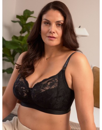 Panache Naomi Maternité Soutien-Gorge Allaitement Sans Armature Petites Et Grandes Tailles 65-90 Bonnet D à J - Noir - 1431