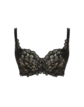 Panache Allure Volle Hele Cup BH Grote Cupmaten D Tot M / T. EU65 tot 90 - Black/Latte - 10755