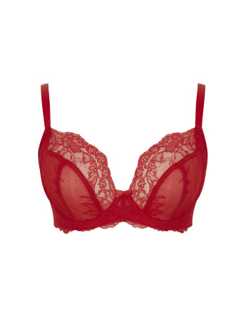 Panache Lingerie Ana Soutien-Gorge Plongeant Grandes Tailles De Bonnets D à M / T. EU60 à 85 - Salsa Red - 9396