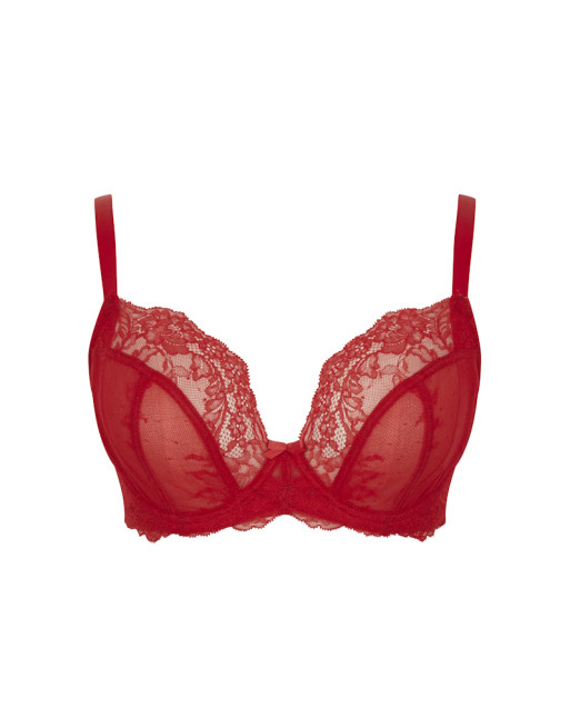 Panache Lingerie Ana Soutien-Gorge Plongeant Grandes Tailles De Bonnets D à M / T. EU60 à 85 - Salsa Red - 9396