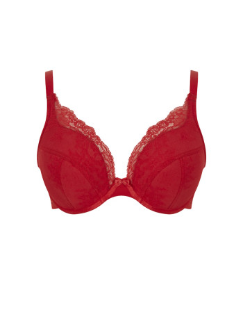 Panache Ana Soutien-Gorge Plongeant Rembourré Grandes Tailles De Bonnets D à K / T. EU60 à 85 - Salsa Red - 9391