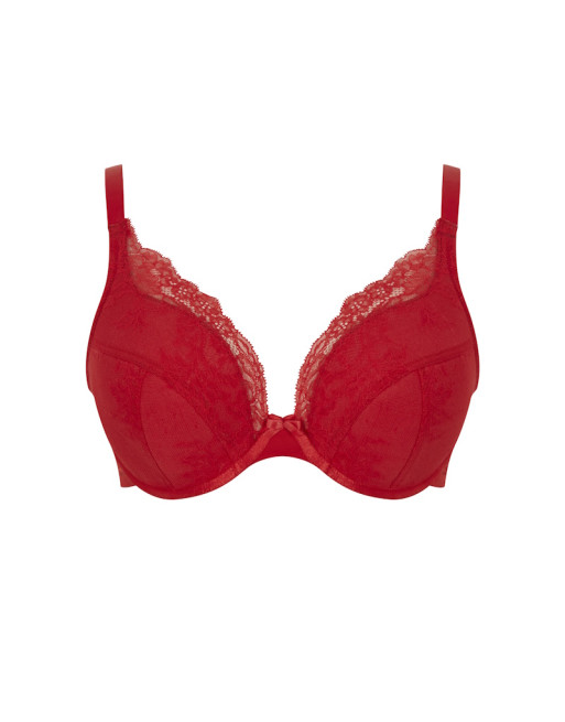 Panache Ana  Voorgevormde Plunge BH Grote Cupmaten D Tot K / T. EU60 Tot 85 - Salsa Red - 9391