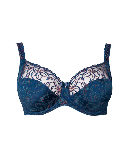 Ulla Dessous Zoë Soutien-Gorge Emboitant Petites Et Grandes Tailles EU70 à 100 Bonnet H à L - Oriental Blue - 4125